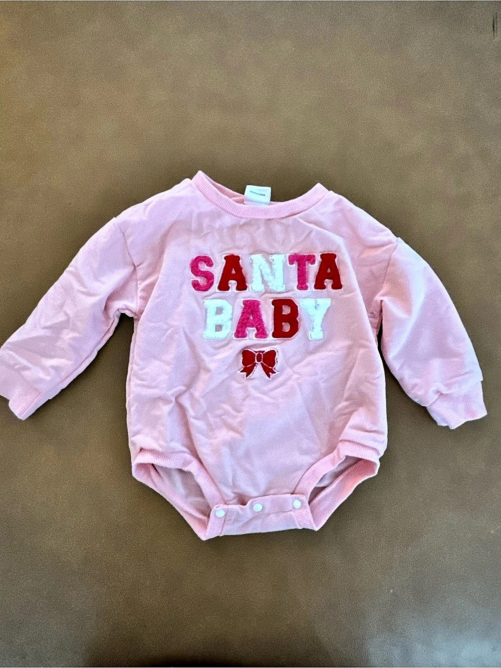 Santa Baby Bodysuit Pink Baby 3-6M Like New